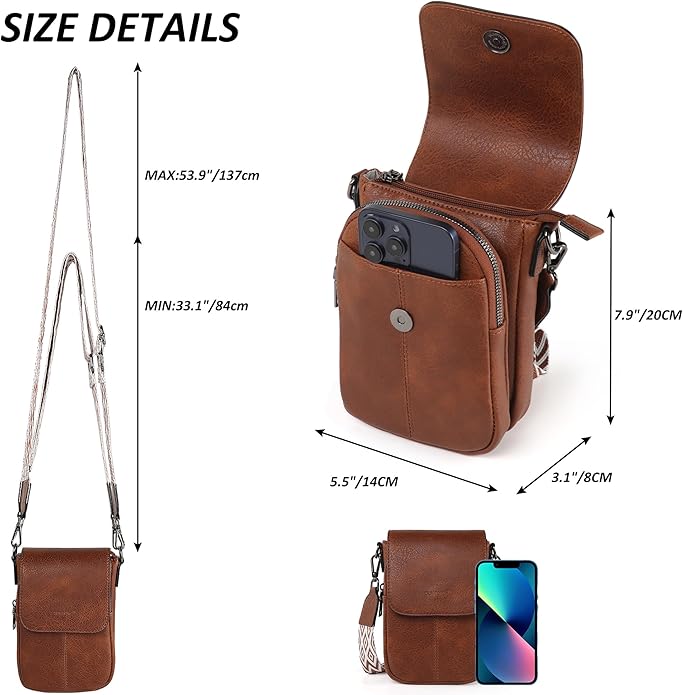 TANTOMI Small Crossbody Bags for Women, Small Purses with Card Slots Phone Purse Wide Adjustable Strap