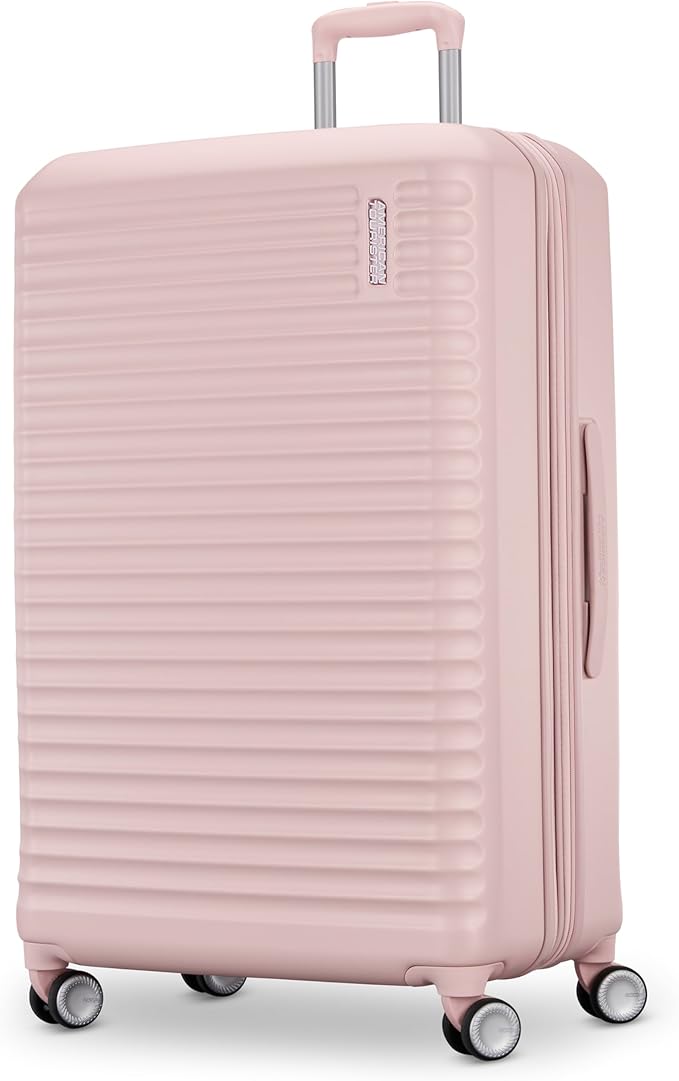American Tourister Stratum 3.0 Large 28-Inch Spinner, Airline Approved, Durable Hardside Luggage, Expands 1.5", RightHeight™ Adjustable Handle, Pink Blush