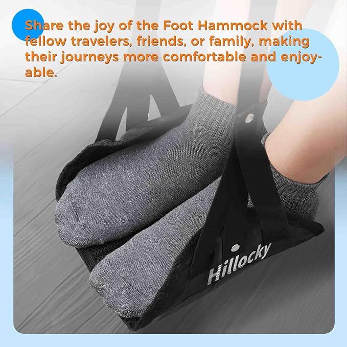 (2 Pack) Foot Hammock for Airplane Travel, Perfect Airplane Travel Essential for Long Trips, Suitable for Adult & Kids