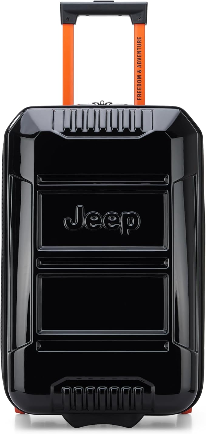 Jeep JH003B Hardside Expandable Luggage with Two Wheels, Black, Carry-On 21 Inch