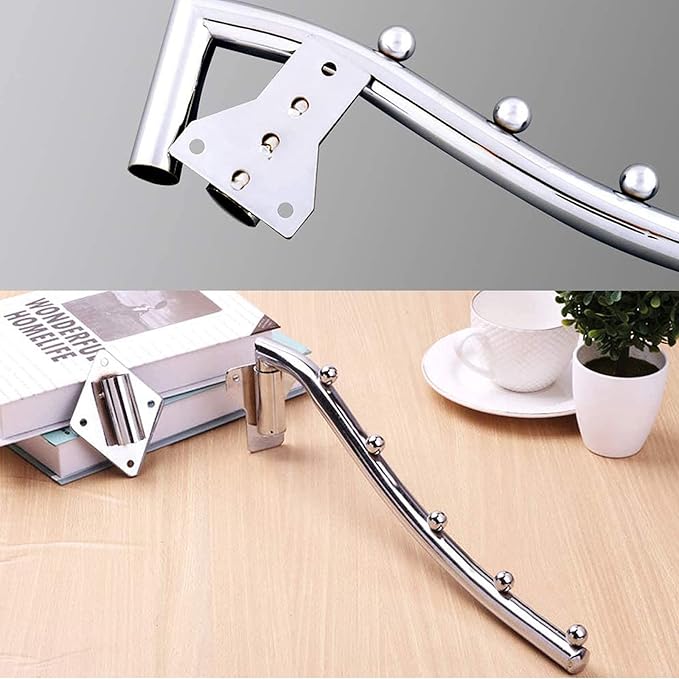 Wall Mounted Folding Clothes Hanger Rack, Stainless Steel, Brushed, Silver, 2 Pack