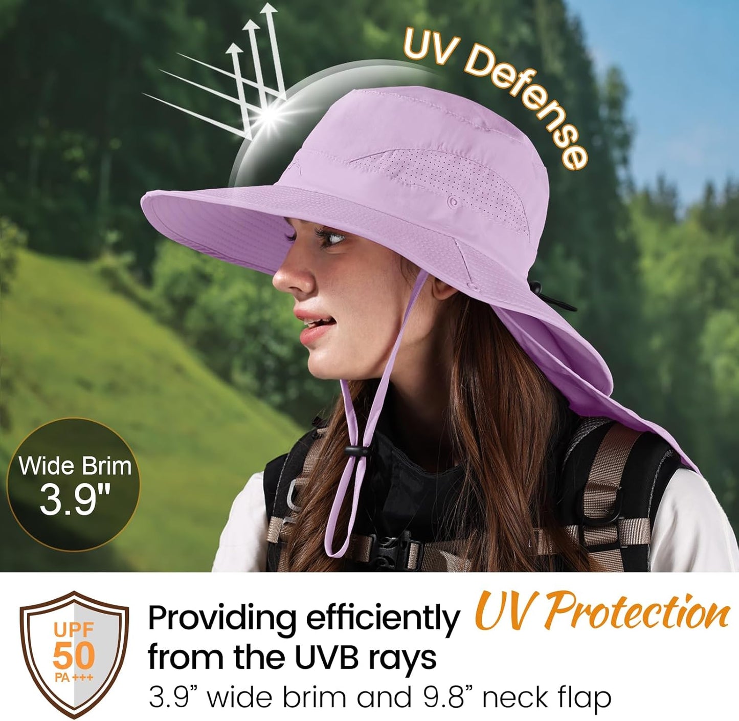 ZOORON Sun Hat for Men Women Fishing Hat with Neck Flap Wide Brim Bucket Hat UV Protection for Beach Camping Hiking