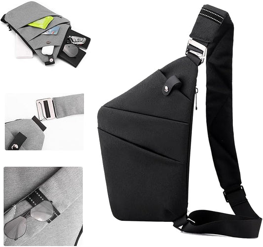Crossbody Travel Bags for Women, Anti Theft Proof Safe Slim Sling Travel Purses, Personal Flex Shoulder Bag for Men Women