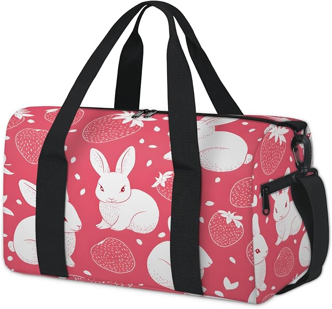 Cute Easter Rabbits Travel Duffle Bag for Women Men, Overnight Weekender Bag, Carry on Tote for Sport Gym