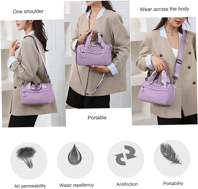 Mini Gym Bag for Women Mini Gym Bag, 9.5x4.7x5.5 inch Nylon Duffle, Handheld/Crossbody/Shoulder Duffle with Adjustable Strap, Zipper Small
