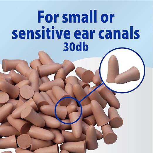 TheraCare Soft Foam Earplugs | 30 dB Noise Reduction | Slim-Fit | 50 Pairs Per Jar | Latex-Free | Sleep, Work, Travel, Recreation Uses