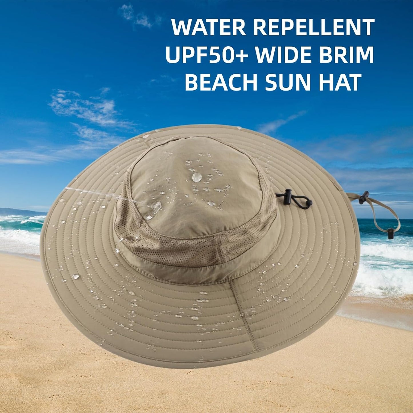 Home Prefer UPF50+ Mens Sun Hat Wide Brim Fishing Hat Foldable Large Brim UV Protection Sun Hat for Men Women Beach Gardening