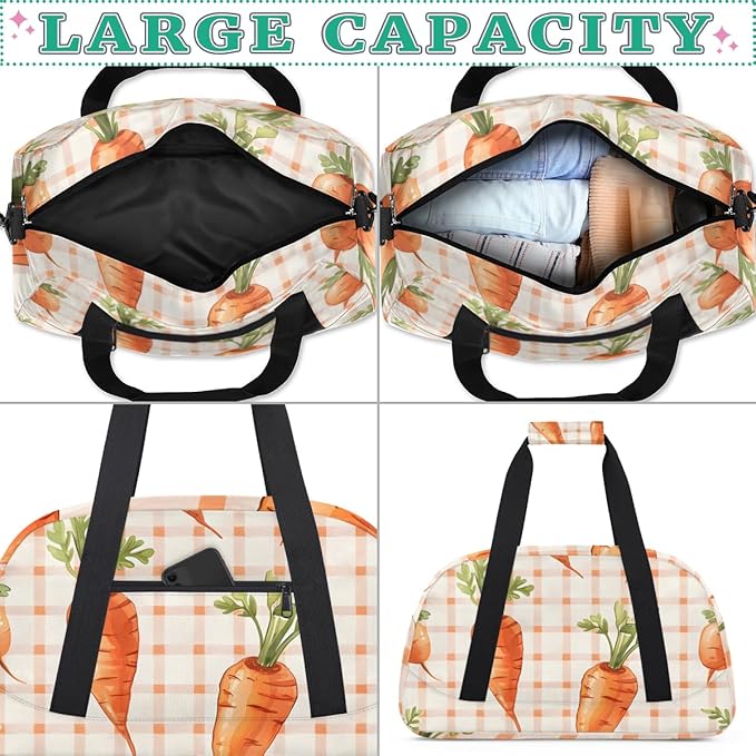 Vegetables Carrots Kids-Duffel-Bags Gymnastics Dance Bag Carry-On Overnight Travel Gym Lightweight Dance Sports Bags For Girls Boys Kids，