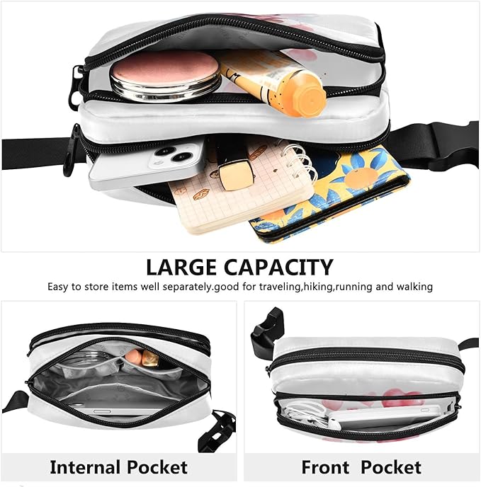 Valentines Teddy Bear Fanny Pack for Women Men Water Resistant Fashion Waist Packs with Adjustable Strap Belt Bag for Travel Workout Jogging Hiking 21217975