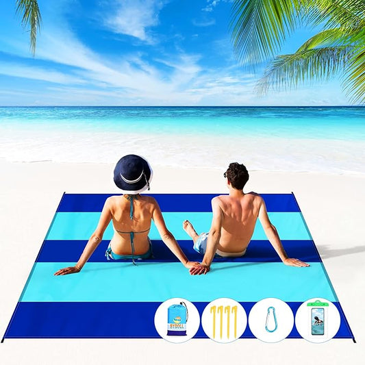 BYDOLL Beach Blanket 10'X9' Waterproof Sandproof Suits1-8 Adults Oversized Lightweight Large Blanket Picnic Mat for Beach Sand Free Travel Camping Hiking Picnic