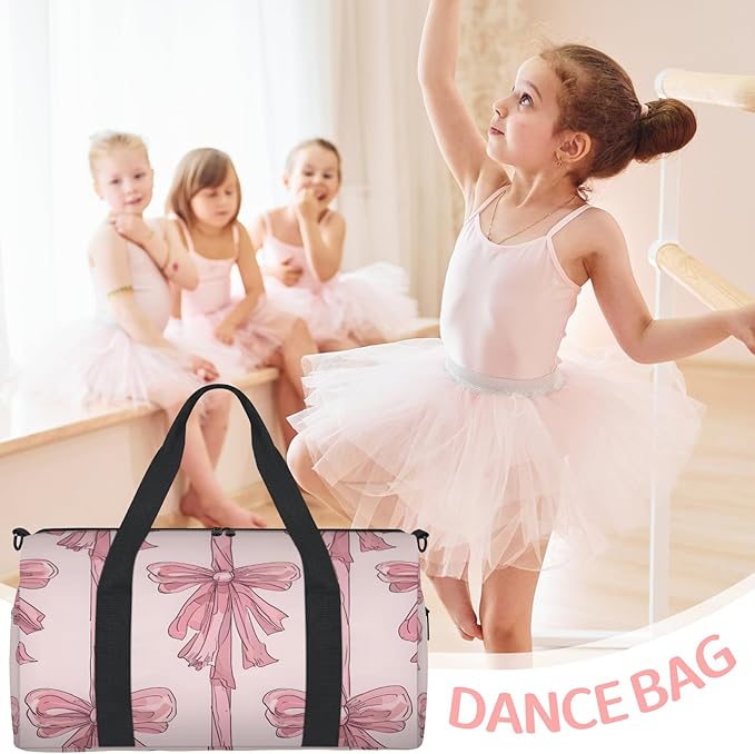 Bow Tie Overnight Travel Bag Unisex Pink Carry-On Size Tote Bag Suitable for Travel Duffle Gym Sports