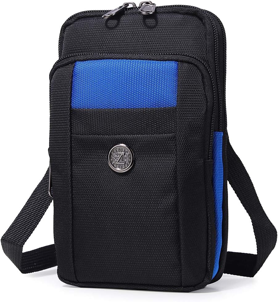 Senient Wolf Waterproof Nylon Multifunctional Phone Crossbody Bag - Small One Shoulder Waist Bag Wallet Travel Passport Holder