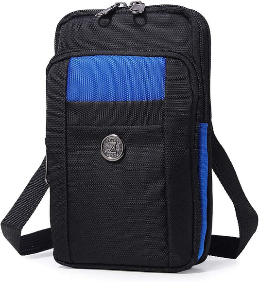 Senient Wolf Waterproof Nylon Multifunctional Phone Crossbody Bag - Small One Shoulder Waist Bag Wallet Travel Passport Holder