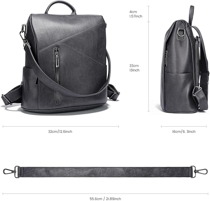 molshine Backpack,Fashion Casual Travel PU Leather Daypack Bag Shoulder Rucksack Handbags for Women HB041