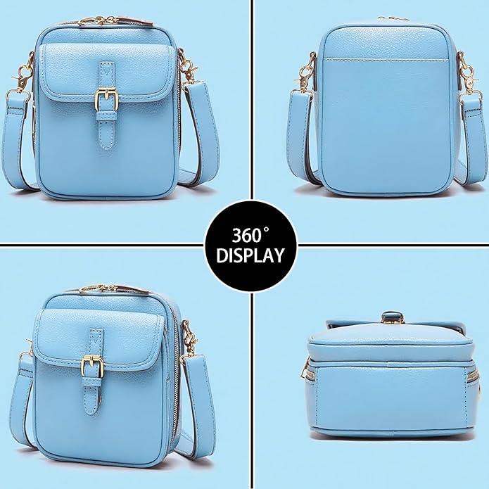 Vintage Messenger Bag Leather Crossbody Bags for Women Men Small Anti Theft Cross Body Shoulder Purse with Card Slots