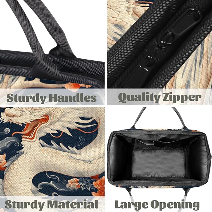 Asia Dragon Overnight Weekender Bag for Women Men Travel Duffel Bags Waterproof Luggage Carry on Sports Yoga Gym Bag