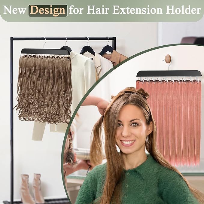 2 Pack Bra Hangers for Closet Organizer, Round Rectangle Bra Organizer with 40 Stainless Steel Hooks, Wooden Tank Top Hanger, Closet Organizers and Storage for Bras Camis Belts Ties, Black Hanger