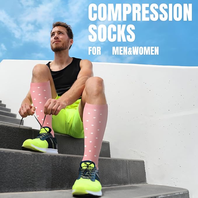 bropite Compression Socks for Women & Men 8 Pairs Circulation-Compression Socks 20-30 mmhg-Best for Running,Nurse,Travel,Yoga