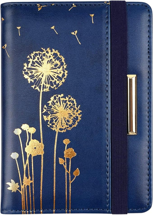 Women's Fashion Dandelion Passport Wallet, Blue, RFID Blocking, 7 Compartments, Faux Leather
