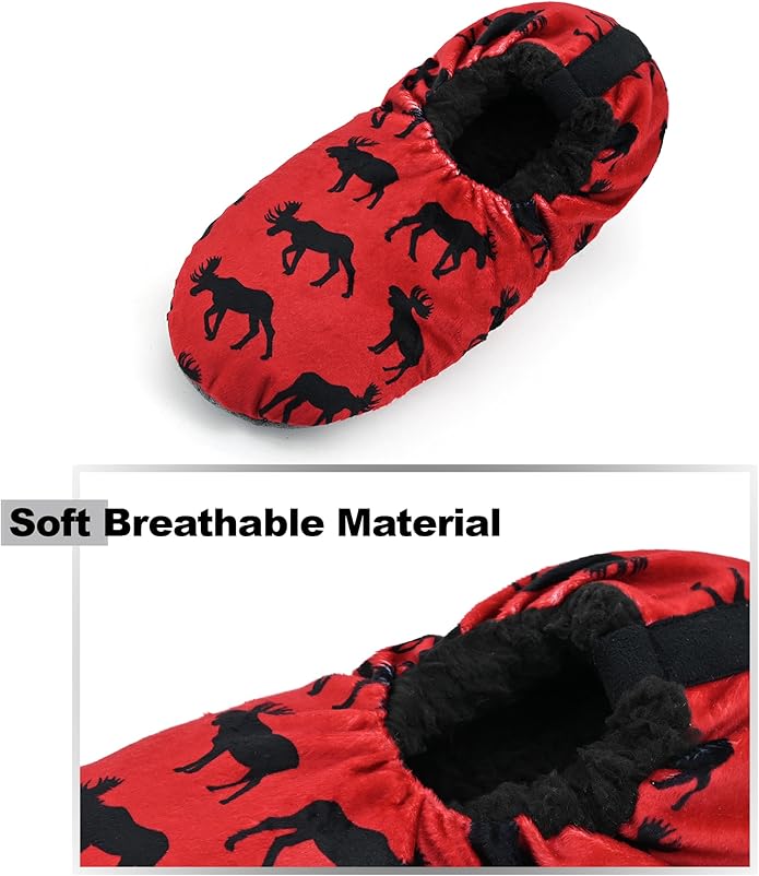 Keyela Mens Slipper Socks With Non Skid Bottoms, Warm Slipper Socks With Grippers For Men, Fuzzy House Slippers