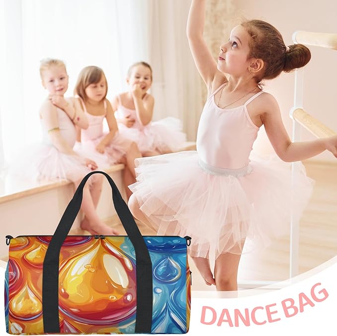 Color Water Drop Travel Duffle Bag for Women Men, Overnight Weekender Bag, Carry on Tote for Sport Gym