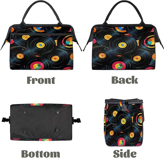Overnight Weekender Bags for Women Men, Retro Cds Vintage Musical Waterproof Travel Carry On Duffel Bag, Lightweight Sports Gym Bag for Fitness, Workout, Travel