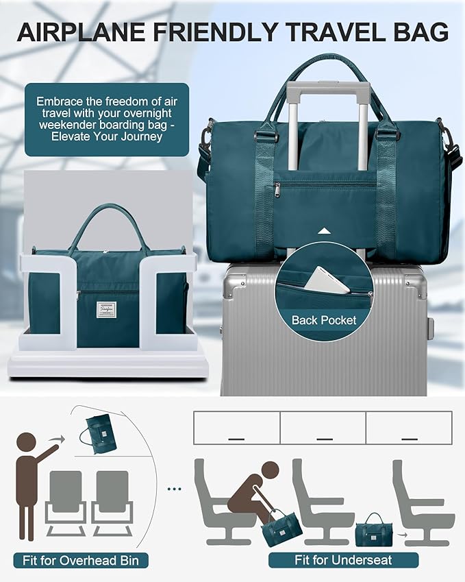 Gym Bags Womens Mens with Shoes Compartment and Wet Pocket Travel Duffel Bag for Women for Plane Sport Gym Tote Bags Swimming Yoga Waterproof Weekend Overnight Bag Carry on Bag Hospital Holdalls