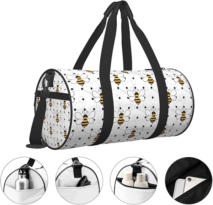 Cute Small Wasp for Duffle Bag, Waterproof Large Duffle Bag, Weekender Bag, Gym Bag, Sports Bag, Overnight Bag