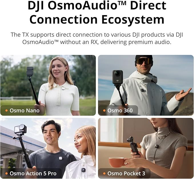 DJI Mic Mini Transmitter (Infinity Black), Ultralight, Wireless Lavalier Microphone for DJI Action 5 Pro/Osmo Pocket 3, Noise Cancelling, Wireless Microphone for Camera/iPhone/Android, Vlog, Streaming