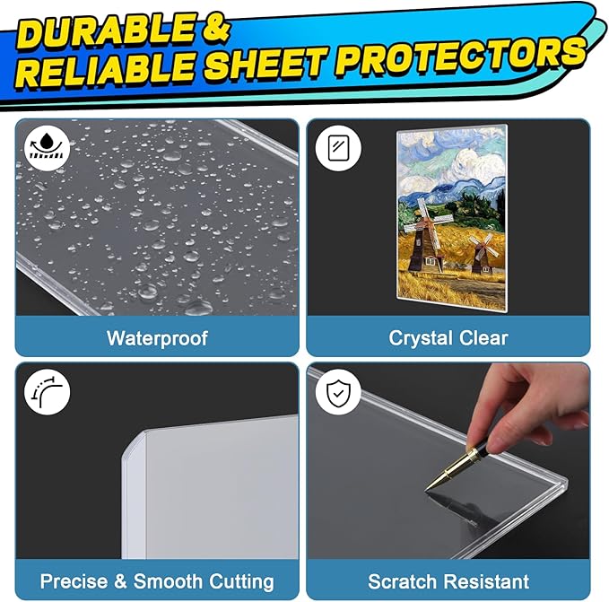 10ct 11”x17” Inch Art-Print Top Loaders, Premium PVC Poster Sleeves Holders, Crystal Clear Art Print Top Loaders, Hard Plastic Sheet Protectors for Photographs, Lithographs, Artworks, Collectibles