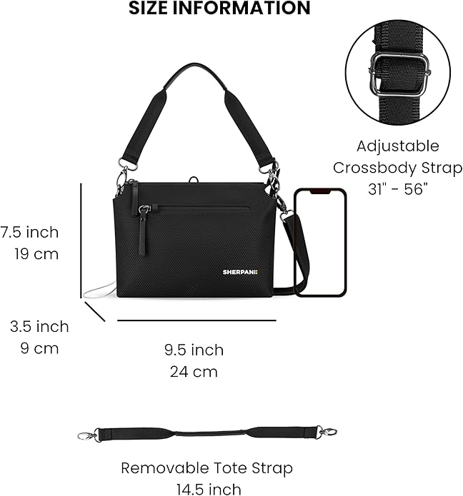 Sherpani Mei, Small Anti Theft Crossbody Purse, Lightweight Cross Body Bag, Handbags, Fashion Trio Bag, Travel Gift