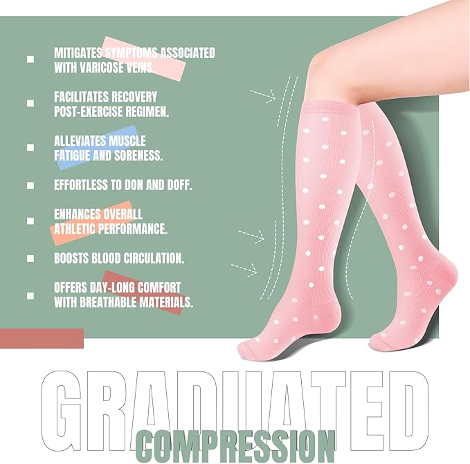 bropite Compression Socks for Women & Men 8 Pairs Circulation-Compression Socks 20-30 mmhg-Best for Running,Nurse,Travel,Yoga
