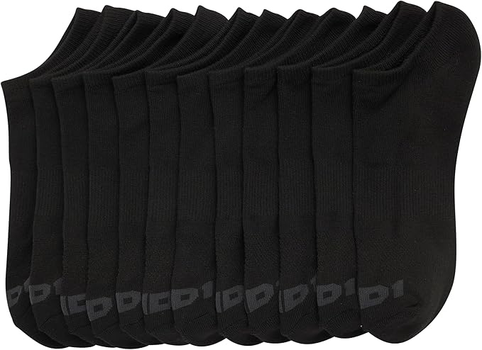 AND1 Mens No Show Socks - 12 Pack Performance Stretch Athletic Compression Socks for Men - Sports Low Cut Socks (6-12.5)