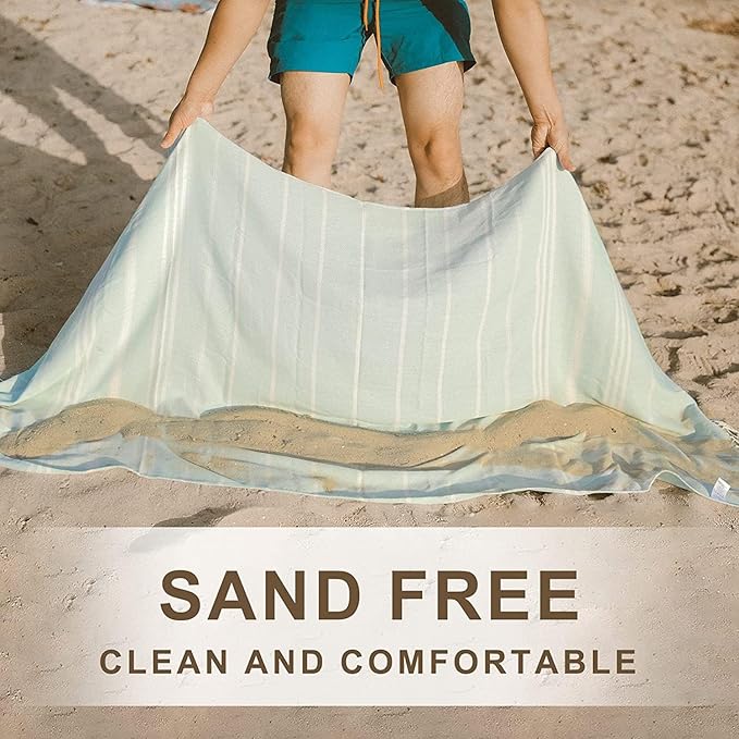 2 Packs Turkish Beach Vacation Essentials Towels Quick Dry Sand Free Soft Absorbent Adult Oversized Bath Pool Swim Towel Lightweight Thin Fast Drying Over The Lounge Chair Towel Sand Repellent Anti