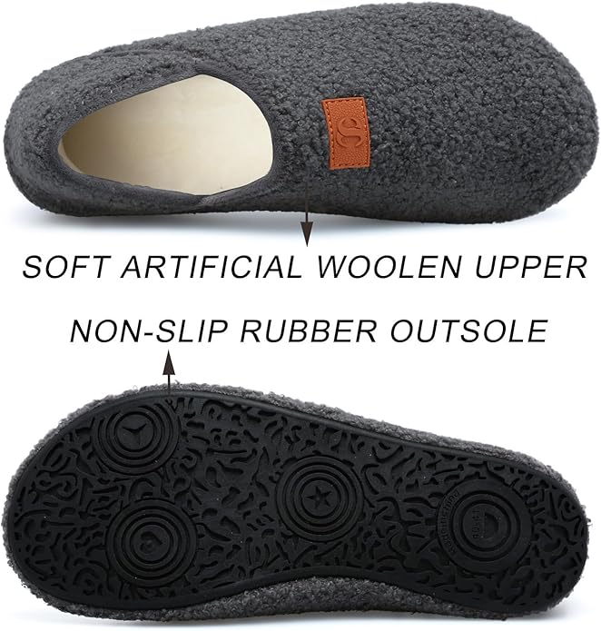 Scurtain Unisex Adults Rubber Sole Slippers