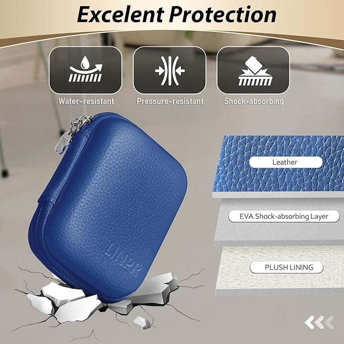 Digital Camera Case for CAMKORY, KODAK PIXPRO FZ45/FZ55, Canon IXUS 285 HS, Lecran, Small Travel Compact Camera Holder with Mesh Pocket for Accessories SD Card (Royal Blue)
