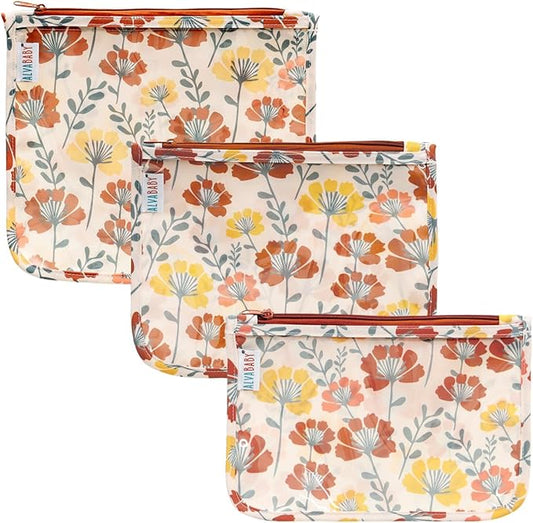 ALVA Diaper Bag Pouches | 3pcs Mess-Proof Travel Toiletry | TSA Approved Toiletry Bag | Cosmetic Makeup Bag Diaper Organizer for Baby and Mom Essentials