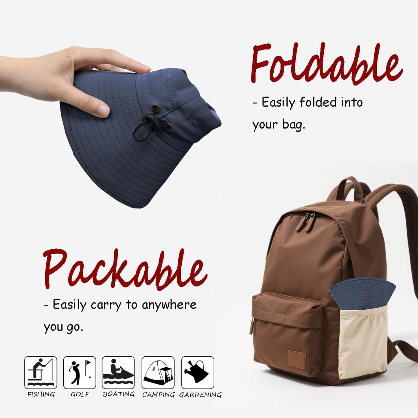 ZOORON Sun Hat for Men Women Fishing Hat with Neck Flap Wide Brim Bucket Hat UV Protection for Beach Camping Hiking