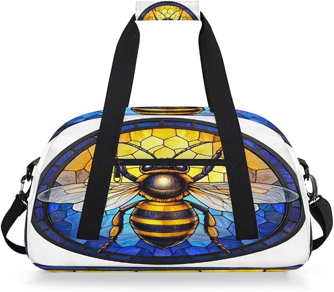 Travel Duffle Bag for travel duffle bag sports Girls Boys Kids Honey Animal Bee Lightweight Overnight Sleepover Weekender Bags Small Dance Gym Sport Bag Teens Carry-On Size Workout Bag