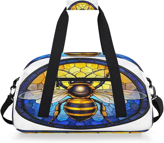 Travel Duffle Bag for travel duffle bag sports Girls Boys Kids Honey Animal Bee Lightweight Overnight Sleepover Weekender Bags Small Dance Gym Sport Bag Teens Carry-On Size Workout Bag