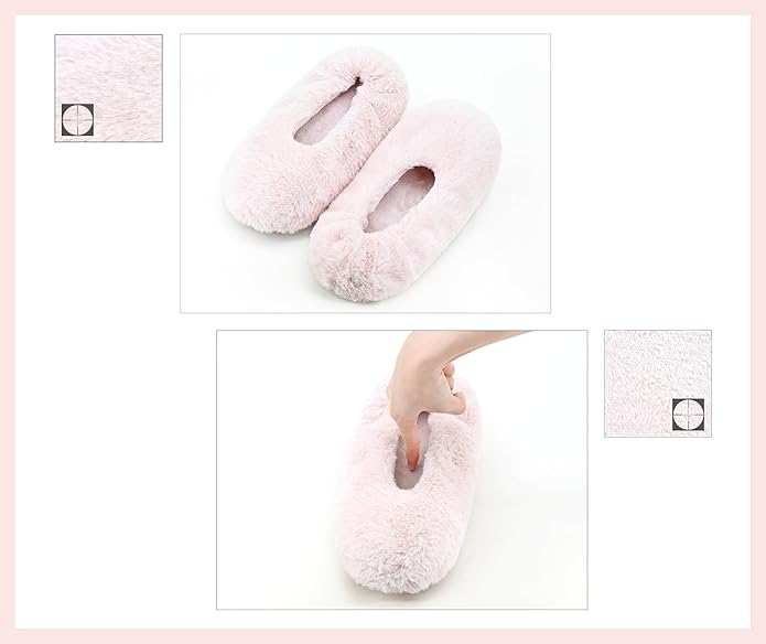 DICUIRD Women's Ballerina Slippers Lightweight House Slippers with Stretchable Heel Design