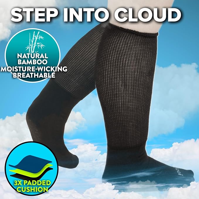 Extra Wide Diabetic Socks for Swollen Feet Men Women Non Binding Soft Stretch Colorful Design