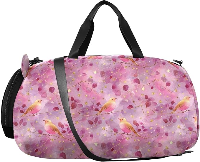 Golden Line Shining Bird Small Gym Bag with Shoes Compartment Large Capacity Carry On Bag for Travel, Sports, Duffel, Weekender bolsa para hombre