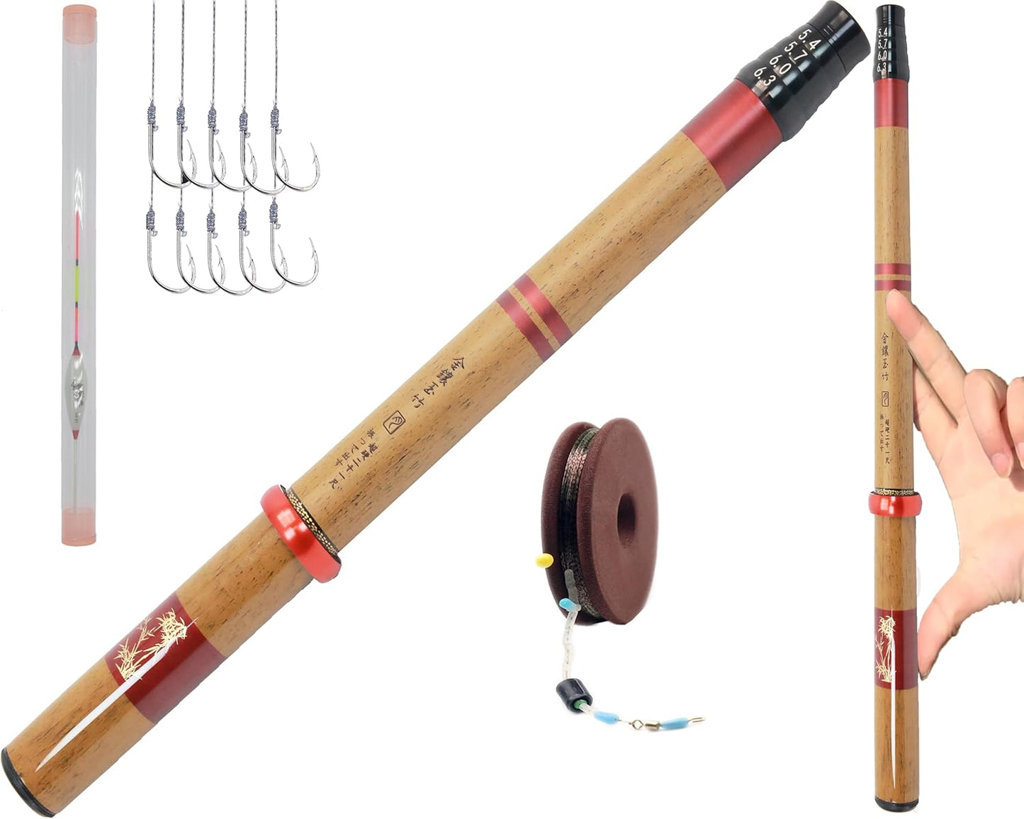 Telescopic Rod Kit Tenkara Fishing Rod Kit 20FT-Zoom Stream 4 Lengths Collapsible Fly Rods Backpacking Fishing Pole Quality Carbon Tube Creek Rods