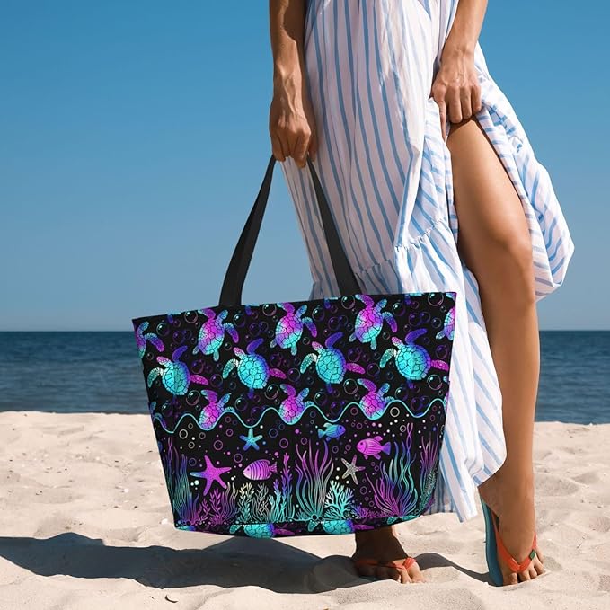 Extra Large Beach Bags For Women, Waterproof Beach Totes Bags For Women, Lightweight Foldable Pool Bag With Zipper