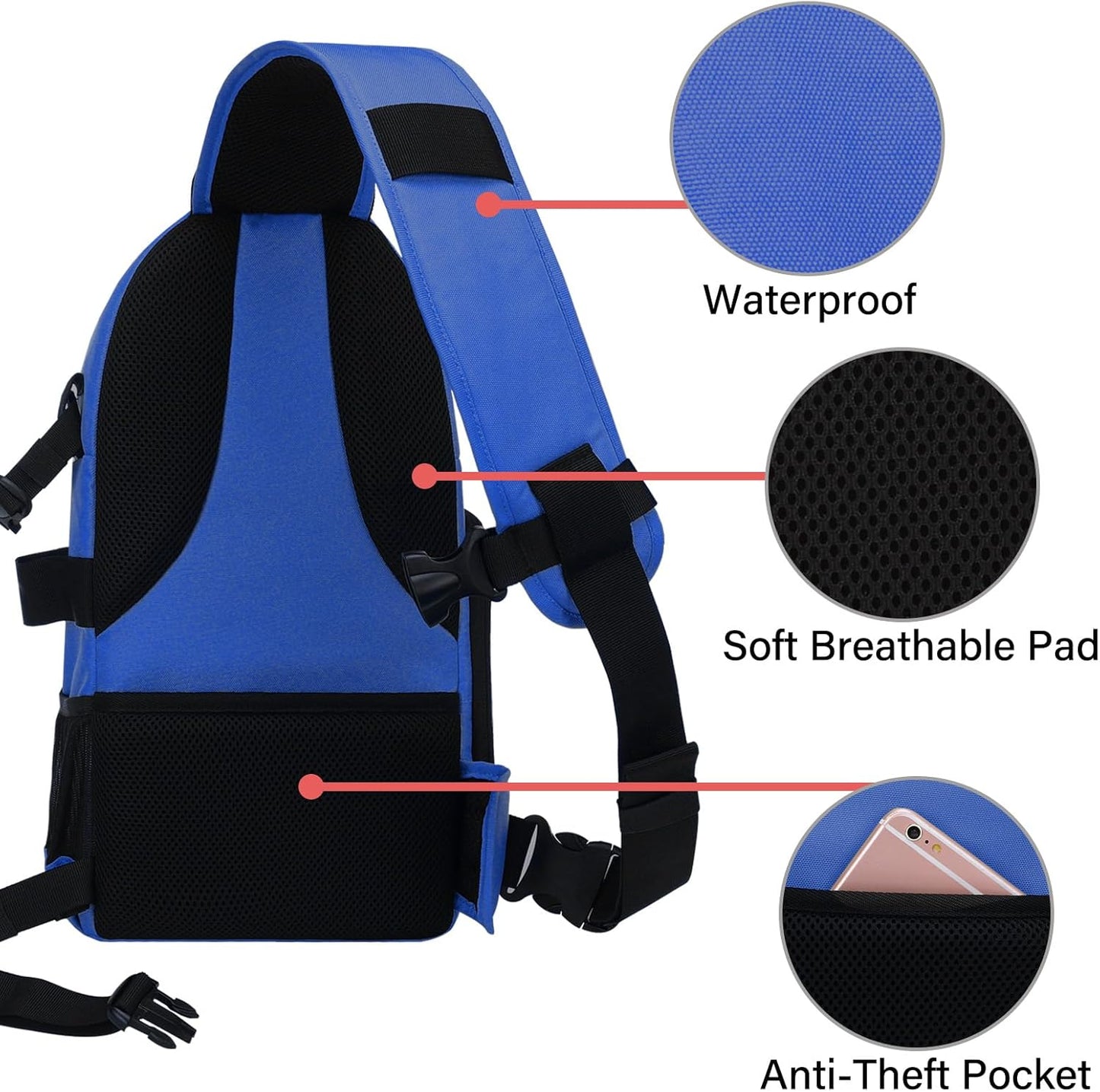 MOSISO Camera Sling Bag, DSLR/SLR/Mirrorless Camera Backpack Case Shockproof Photography Backpack with Tripod Holder & Removable Modular Inserts Compatible with Canon/Nikon/Sony/Fuji