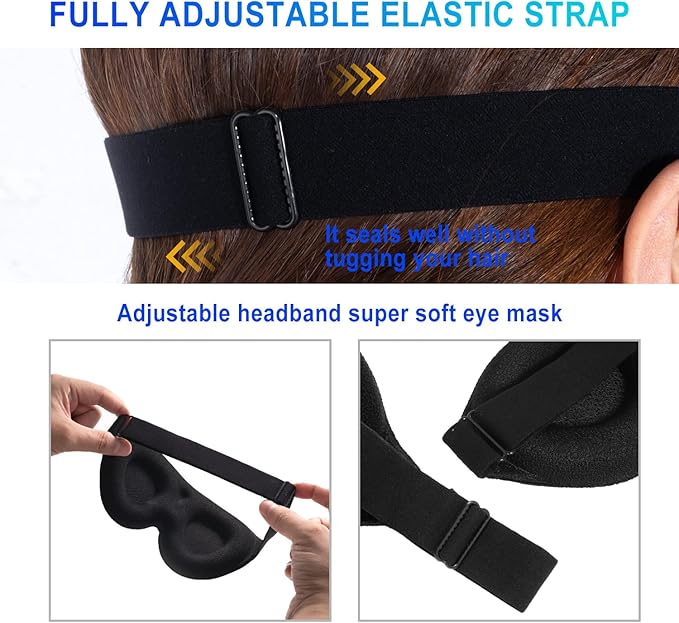 3D Sleep Mask, 100% Blackout 3D Contoured Sleep Eye Mask, Comfortable & Super Soft Sleeping Mask with Adjustable Straps for Women, Men, Sleeping Travel Yoga Naps (Peony Flower - Pack of 1)