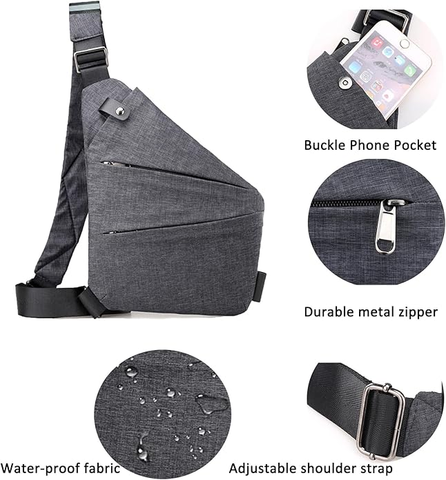 ZUEVI Anti Theft Travel Sling Bag for Women/Men - Fashion Crossbody Purse for Casual Traveling