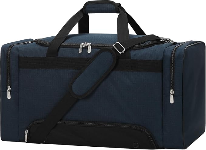 24 inch Gym Bag with Shoe Compartment - 55L Mens Duffle Bag for Sport Travel Workout-Navy Blue