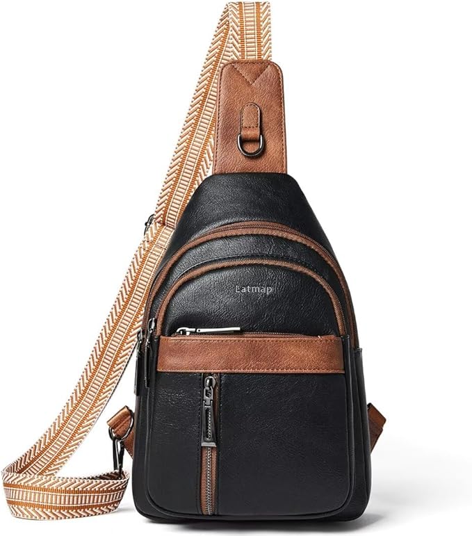 7L Sling Bag For Women Men Backpack Fanny Pack Crossbody Chest Travel Shoulder Belt Bags Purse Handbag PU Leather